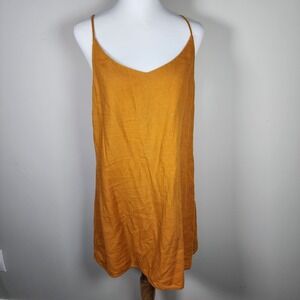 Billabong Slip Dress Womens 10 Linen Cami Summer Vacation Resort Cruise Tropical